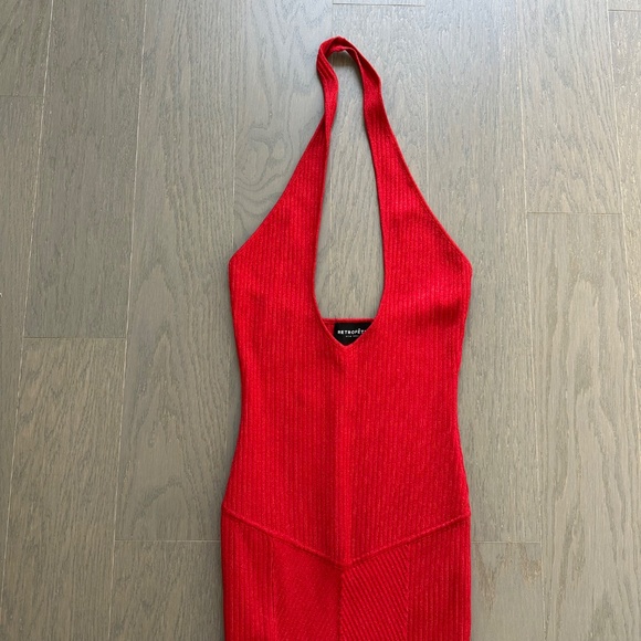Retrofete Verona Bandage Knit Maxi Dress Red Halter Bodycon - Small - with tags - Picture 6 of 9